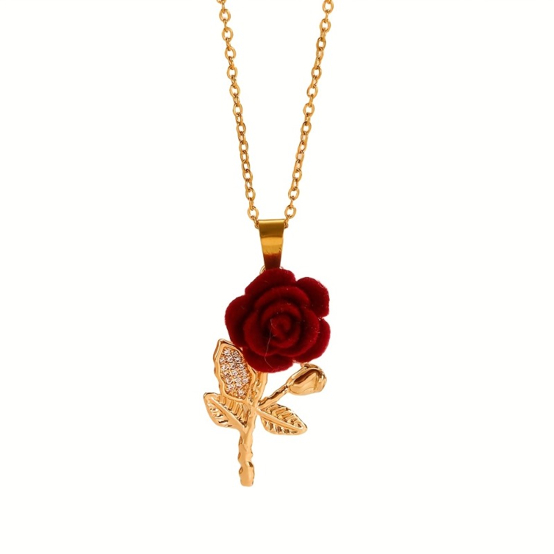 Sophisticated Ladies' Necklace Featuring a Rose Pendant